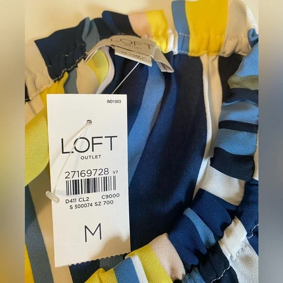 Loft Women’s Sheer Flowy Striped Tank Top Size M - Picture 6 of 8